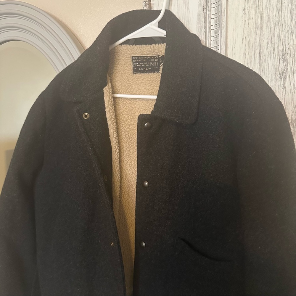 J Crew Thermore Charcoal Gray Wool Jacket